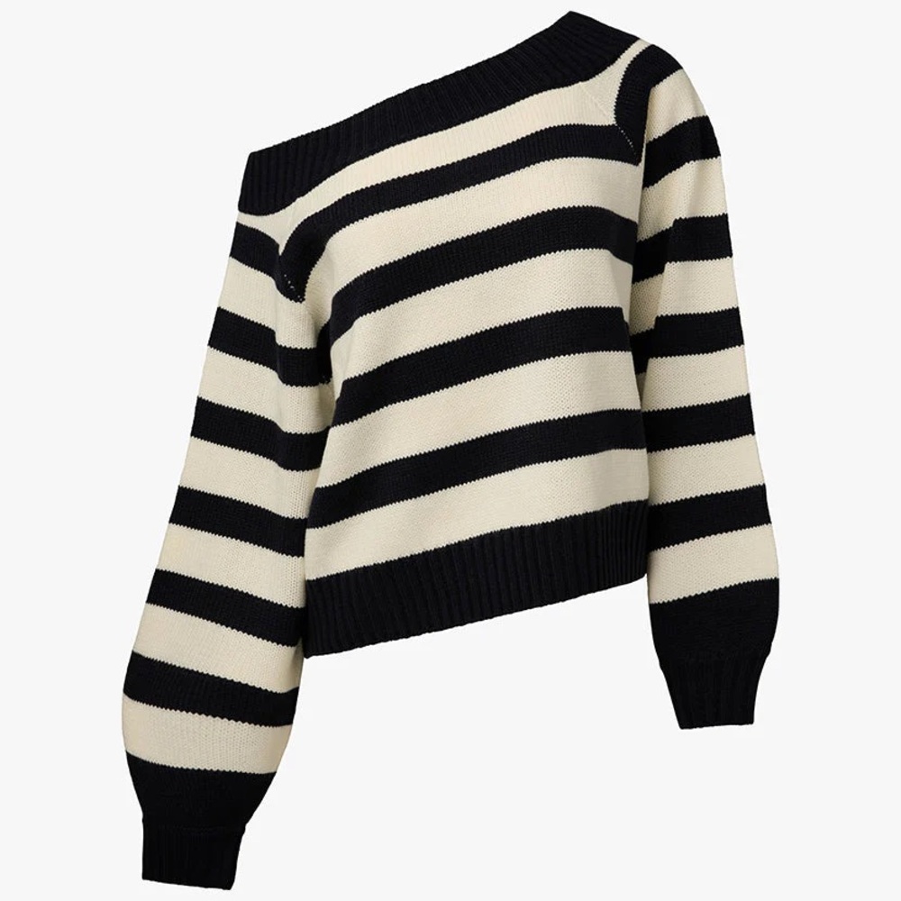 NWT WeWoreWhat Off the Shoulder Sweater Size Small
Macro stripe - Navy / white